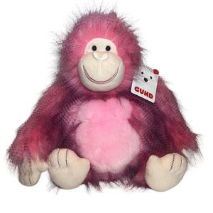 NEW GUND Ramona Gorilla Plush Monkey Stuffed Animal Pink 11.5”